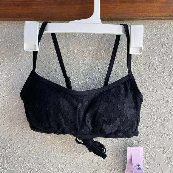 Wild Fable Size S Black Bikini Swim Top – Strappy Tie Front - Picture 2 of 4